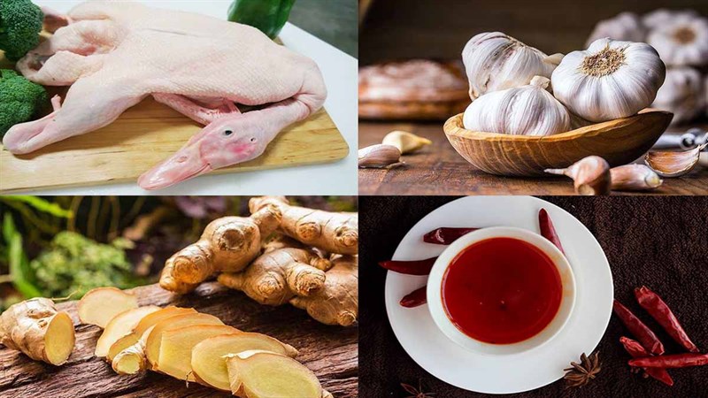 Nguyên liệu món ăn vịt kho xì dầu