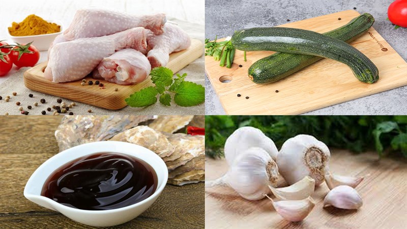 Nguyên liệu món ăn thịt gà xào bí ngòi