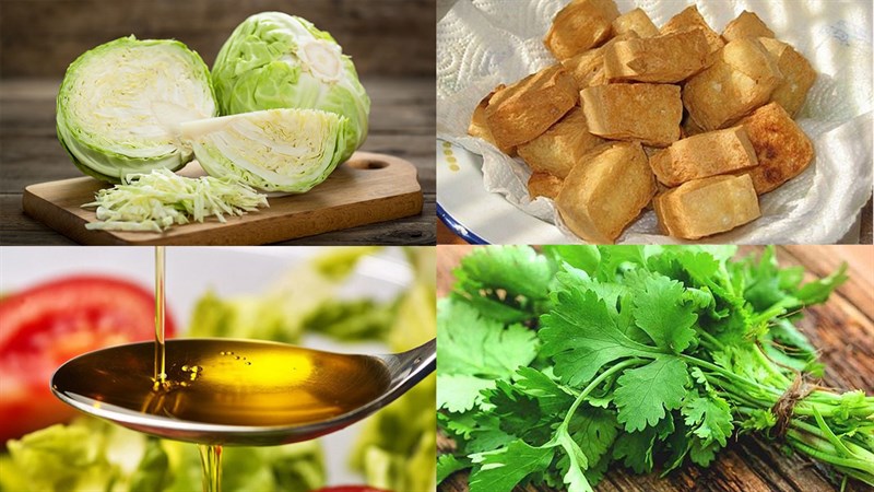 Nguyên liệu món ăn bắp cải xào đậu hũ