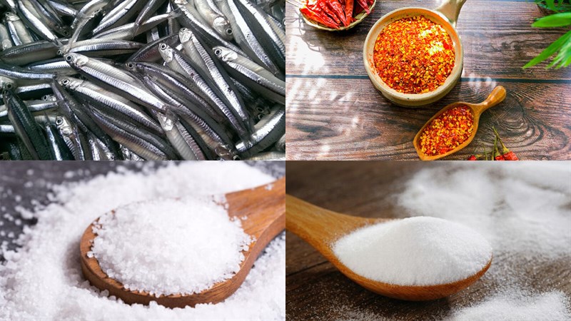 Nguyên liệu món ăn mắm cá cơm