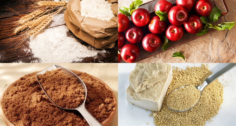 Nguyên liệu món ăn bánh mì táo quế không cần nhồi