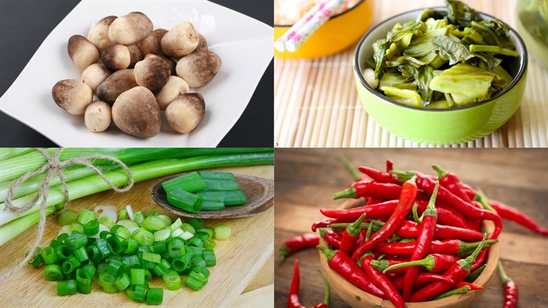 Nguyên liệu món ăn cải chua kho chay