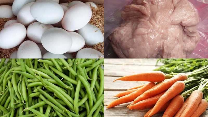 Nguyên liệu món ăn 2 cách làm trứng cuộn ngũ sắc