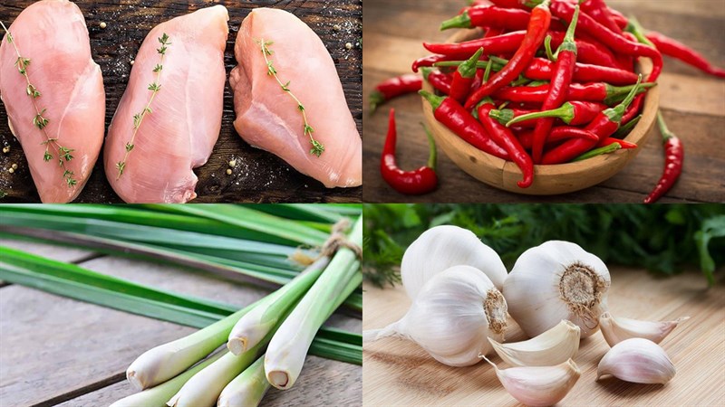 Nguyên liệu món ăn 3 cách làm gà chiên sả ớt