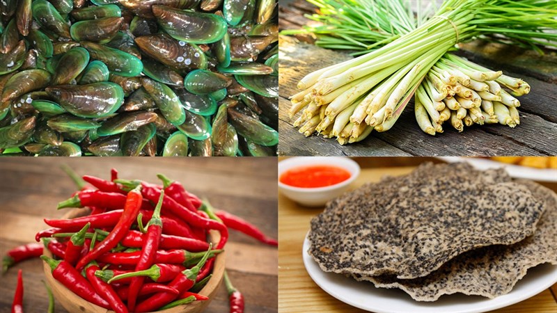 Nguyên liệu món ăn 2 cách làm vẹm xào sả ớt và xào bơ tỏi