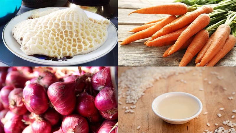 Nguyên liệu món ăn nộm (gỏi) sách bò
