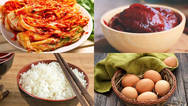 Nguyên liệu món ăn cơm rang kim chi