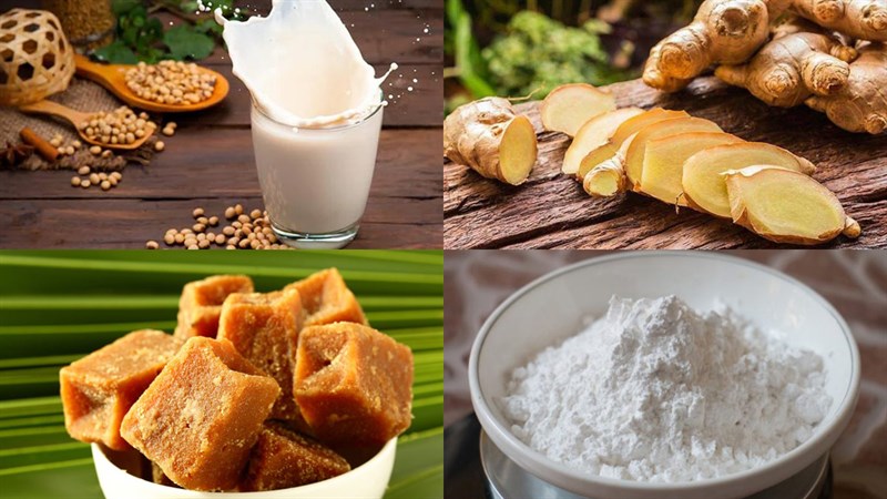 Nguyên liệu món ăn tàu hủ bằng bột rau câu bằng hạt đậu nành xay, tàu hủ bằng bột rau câu bằng sữa đậu nành bịch, tàu hủ bằng bột rau câu trân châu nước đường