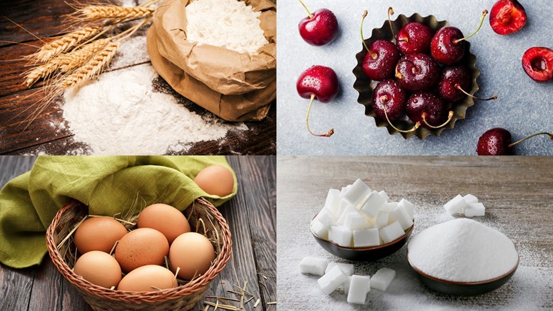 Nguyên liệu món ăn pudding cherry vani