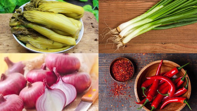Nguyên liệu món ăn cải chua kho chay