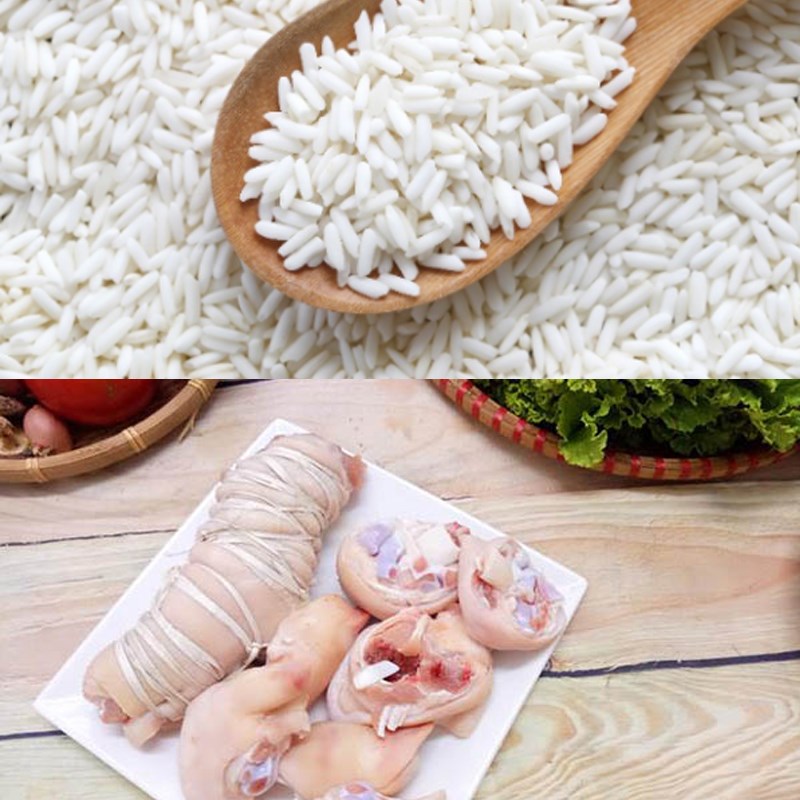 Nguyên liệu món ăn 2 cách nấu cháo chân giò