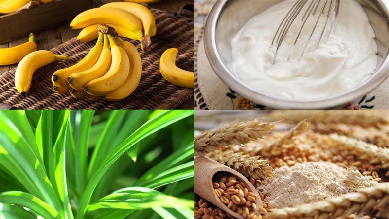 Nguyên liệu món ăn bánh crepe lá dứa nhân kem chuối