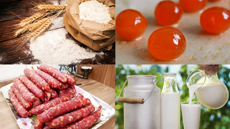 Nguyên liệu món ăn bánh trung thu thập cẩm