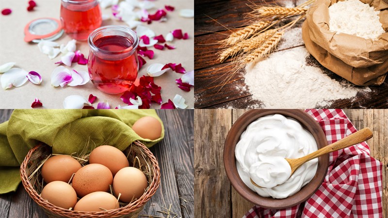 Nguyên liệu món ăn bánh crepe ngàn lớp hoa hồng