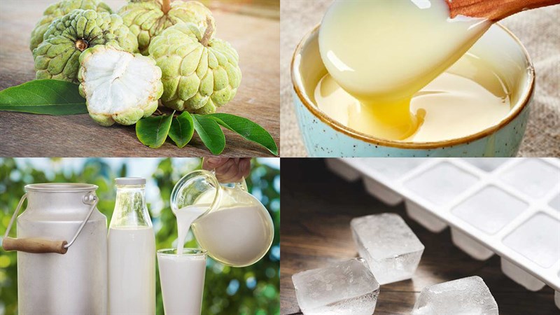 Nguyên liệu món ăn sinh tố na, sinh tố na táo đậu phộng, sinh tố na yến mạch