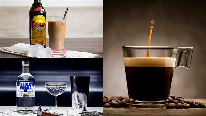 Nguyên liệu món ăn cà phê espresso martini cocktail