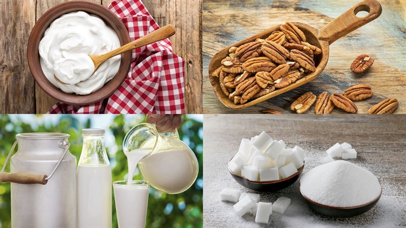 Nguyên liệu món ăn panna cotta caramel, panna cotta sốt caramel