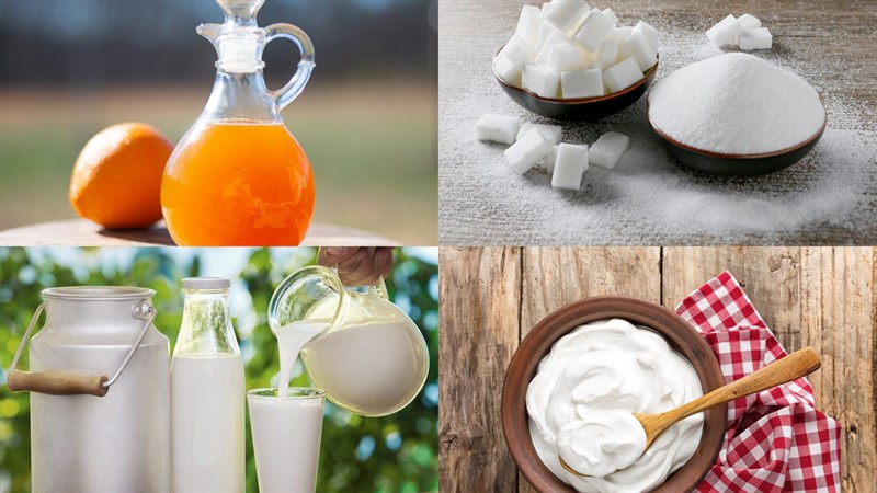 Nguyên liệu món ăn panna cotta cam