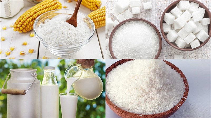 Nguyên liệu món ăn bánh sữa dừa