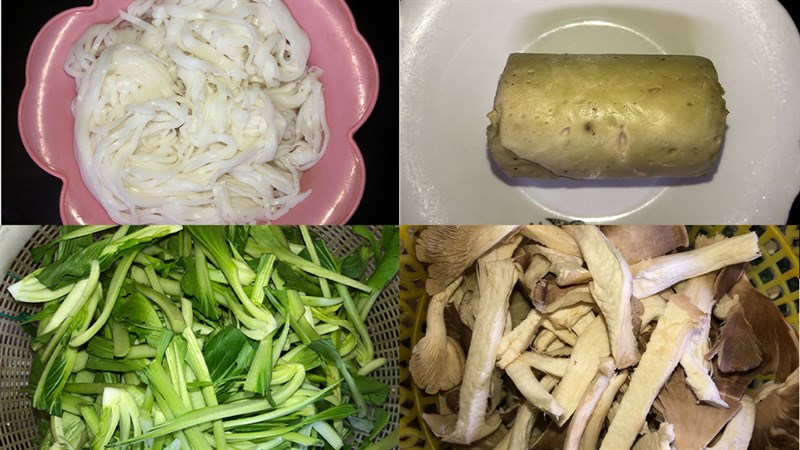 Nguyên liệu món ăn mì xào chay bằng mì tươi