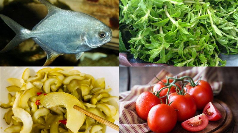 Nguyên liệu món ăn canh cá chim dưa muối
