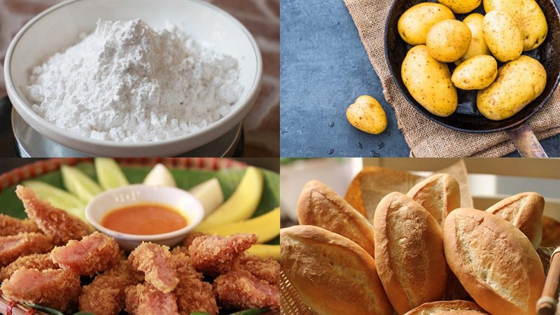 Nguyên liệu món ăn bánh mì nem khoai