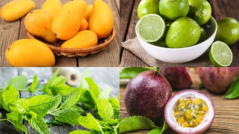 Nguyên liệu món ăn mojito xoài - mango mojito