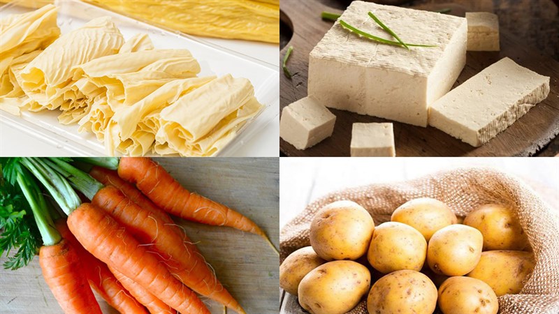 Nguyên liệu món ăn 2 cách làm chả giò chay tàu hũ ky và bánh tráng