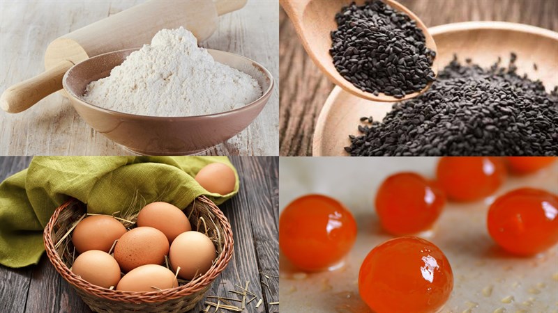 Nguyên liệu món ăn bánh trung thu mè đen