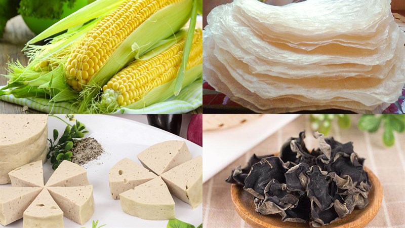 Nguyên liệu món ăn 2 cách làm chả giò chay tàu hũ ky và bánh tráng