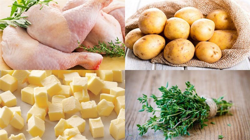 Nguyên liệu món ăn gà đút lò sốt bơ