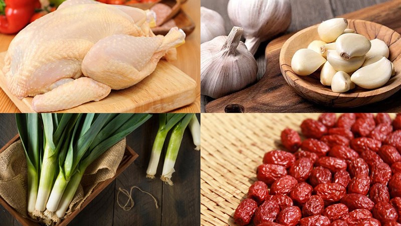 Nguyên liệu món ăn gà hầm baeksuk