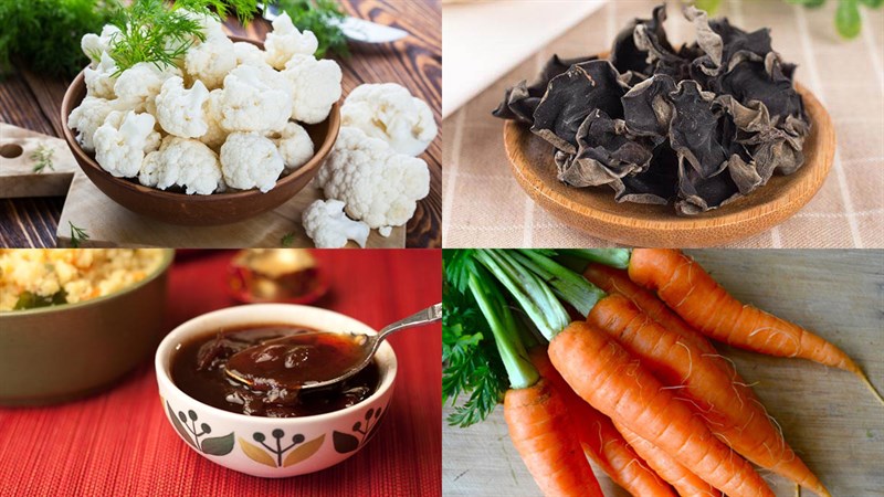 Nguyên liệu món ăn bánh tráng lụi chay sốt me