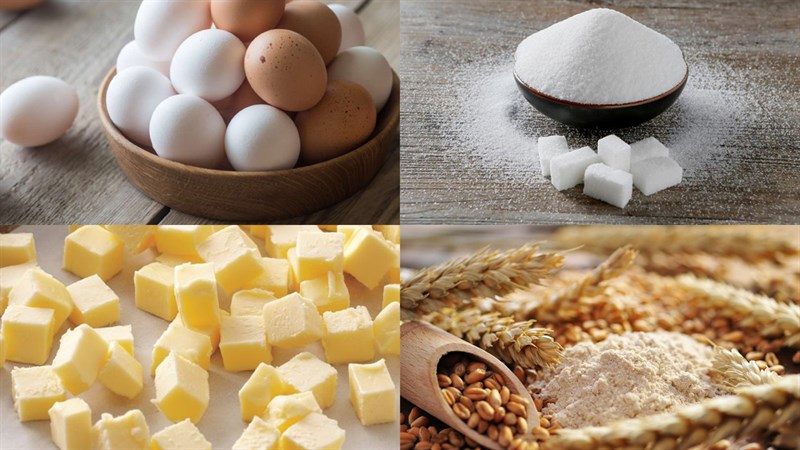 Nguyên liệu món ăn bánh trứng cuộn bằng nồi chiên không dầu