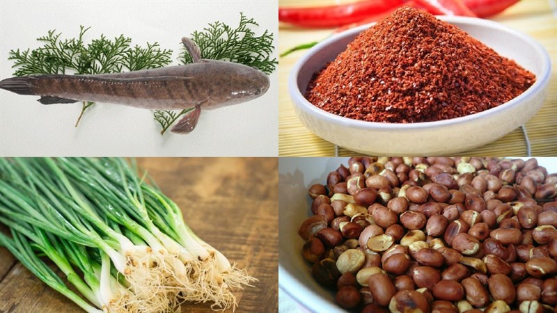 Nguyên liệu món ăn cá lóc hấp mỡ hành