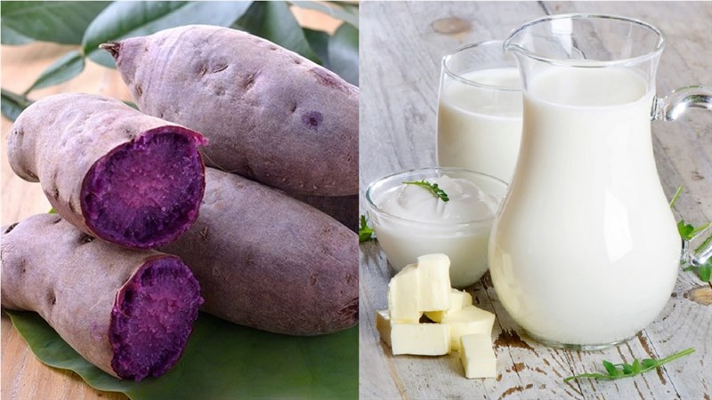 Nguyên liệu món ăn sữa khoai lang tím