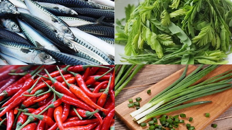 Nguyên liệu món ăn canh chua lá me cá nục