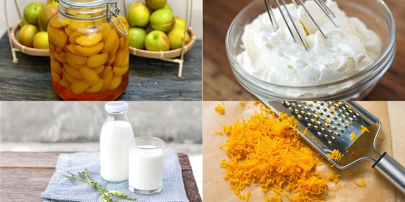 Nguyên liệu món ăn 2 cách làm panna cotta thạch đào