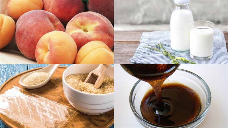 Nguyên liệu món ăn 2 cách làm panna cotta thạch đào