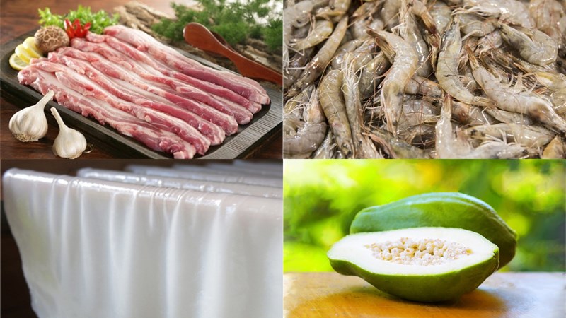 Nguyên liệu món ăn chả tôm thanh hóa