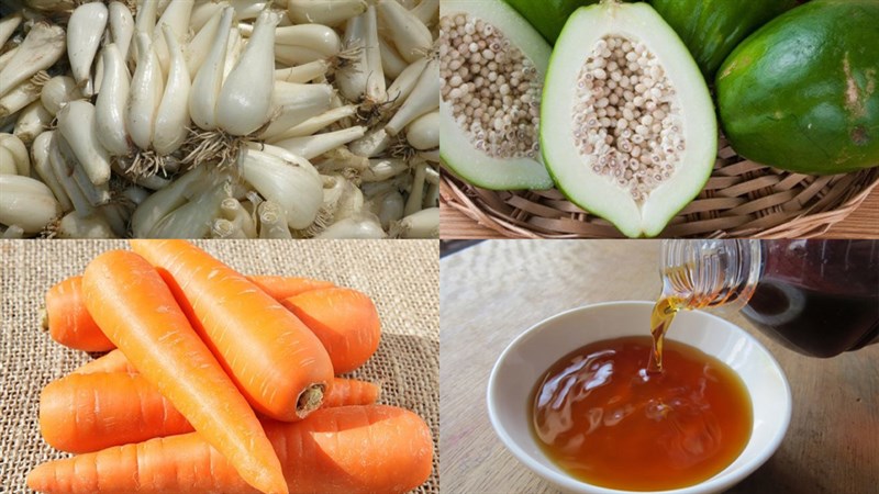 Nguyên liệu món ăn củ kiệu miền trung