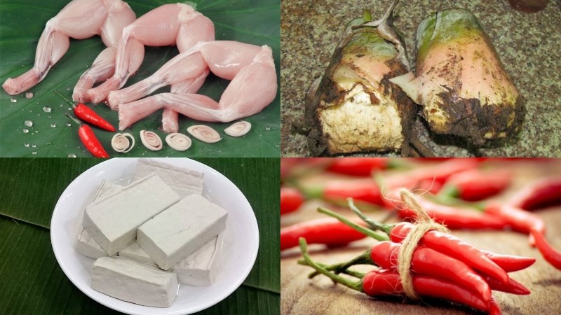 Nguyên liệu món ăn ếch om củ chuối