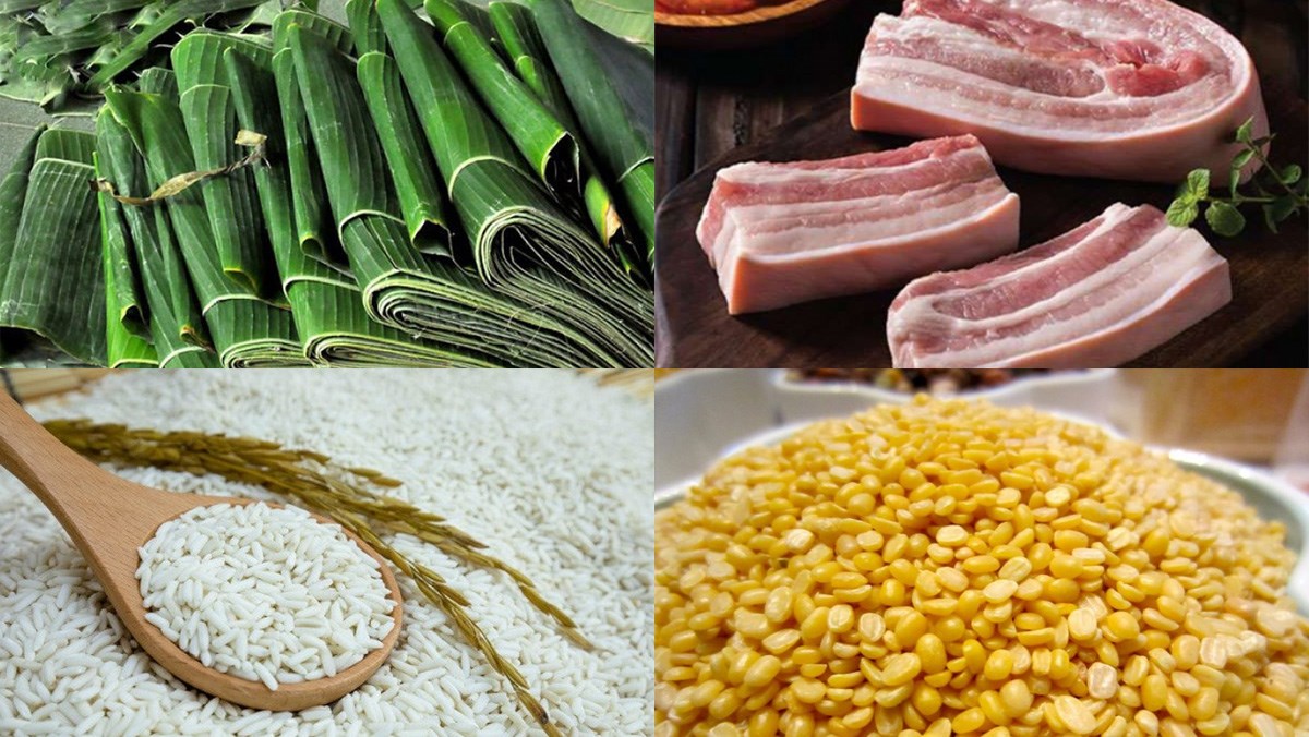 Nguyên liệu món ăn 3 cách làm bánh ú bá trạng người hoa