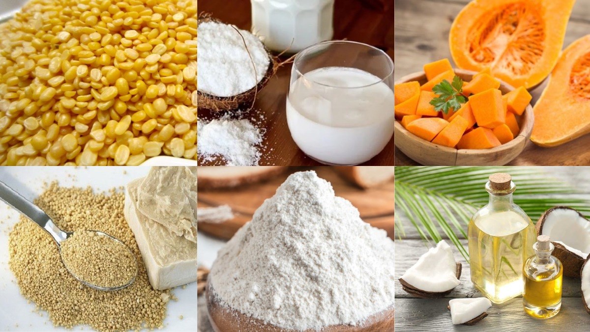 Nguyên liệu món ăn bánh bao bí đỏ