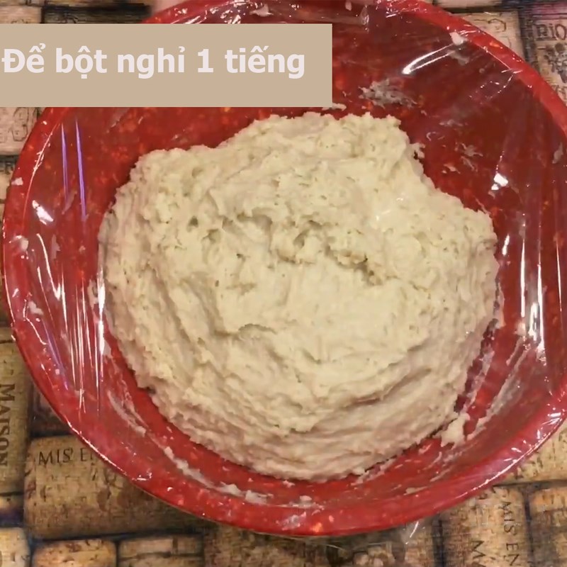Bước 4 Trộn bột bánh bao Bánh bao nhân đậu đỏ chay