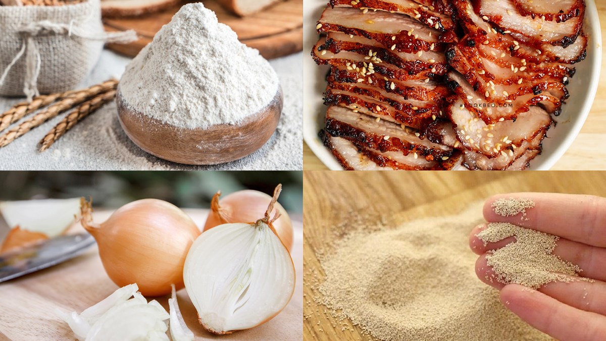 Nguyên liệu món ăn bánh bao nhân xá xíu