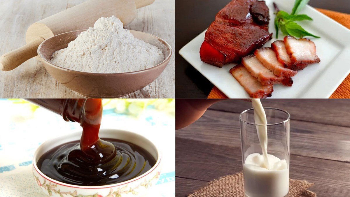 Nguyên liệu món ăn bánh bao nhân xá xíu