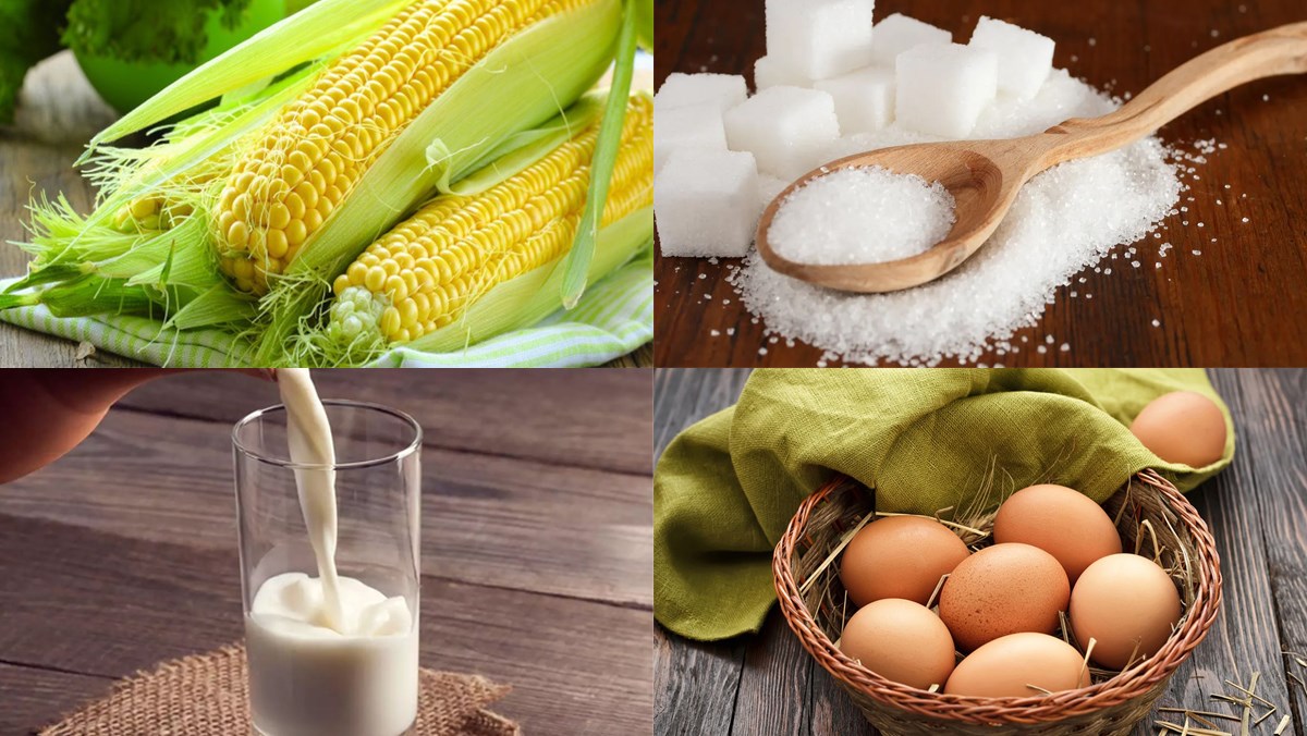 Nguyên liệu món ăn bánh bắp chiên xù, bánh bắp phô mai chiên xù