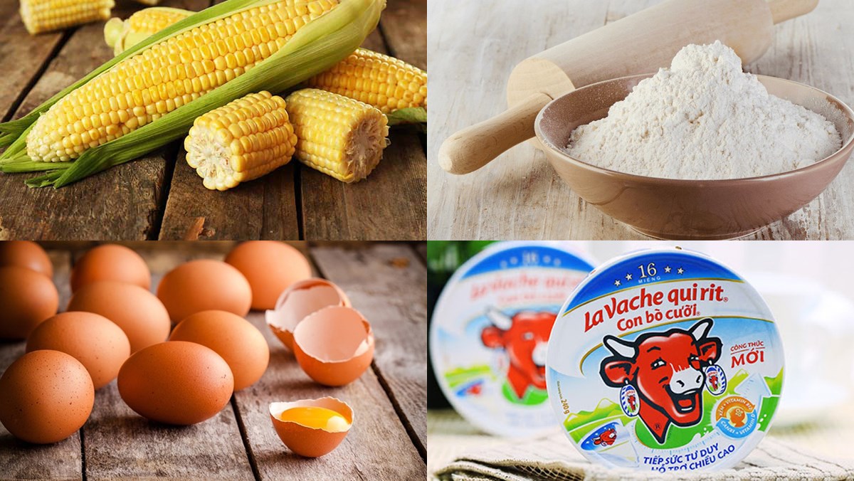 Nguyên liệu món ăn bánh bắp chiên xù, bánh bắp phô mai chiên xù