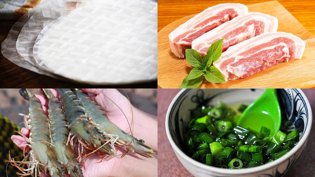 Nguyên liệu món ăn bánh bột lọc nhân tôm thịt